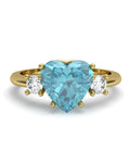 ANILLO GAIA DE ORO Y TOPACIO CON  CORAZàN 8X8MM - CRESBER