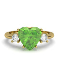 ANILLO GAIA DE ORO Y TOPACIO CON OLIVINA CORAZàN 8X8MM - CRESBER