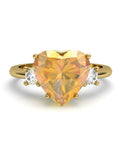ANILLO GAIA DE ORO Y TOPACIO CON CITRINO CORAZàN 9X9MM - CRESBER