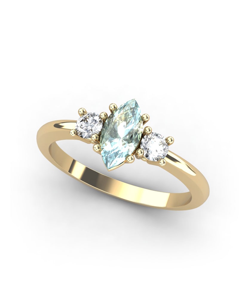 ANILLO GAIA DE ORO Y TOPACIO CON  MARQUISE 8X4MM - CRESBER