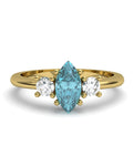ANILLO GAIA DE ORO Y TOPACIO CON  MARQUISE 8X4MM - CRESBER
