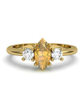 ANILLO GAIA DE ORO Y TOPACIO CON CITRINO MARQUISE 8X4MM - CRESBER