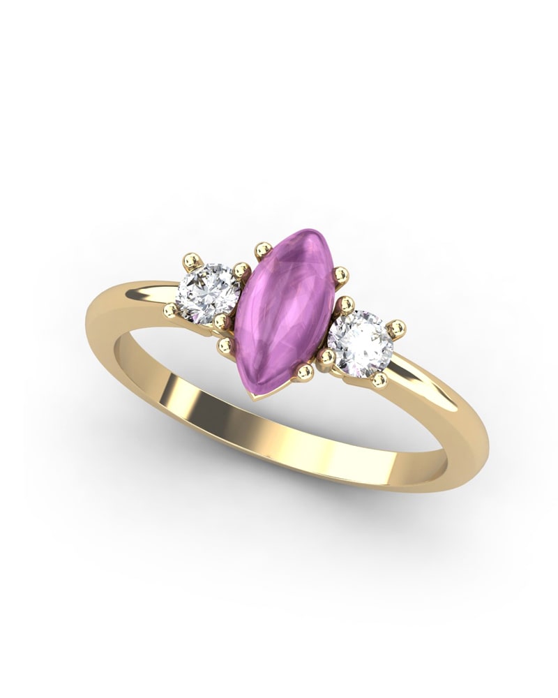 ANILLO GAIA DE ORO Y TOPACIO CON TURMALINA MARQUISE CABUJàN 8X4MM - CRESBER