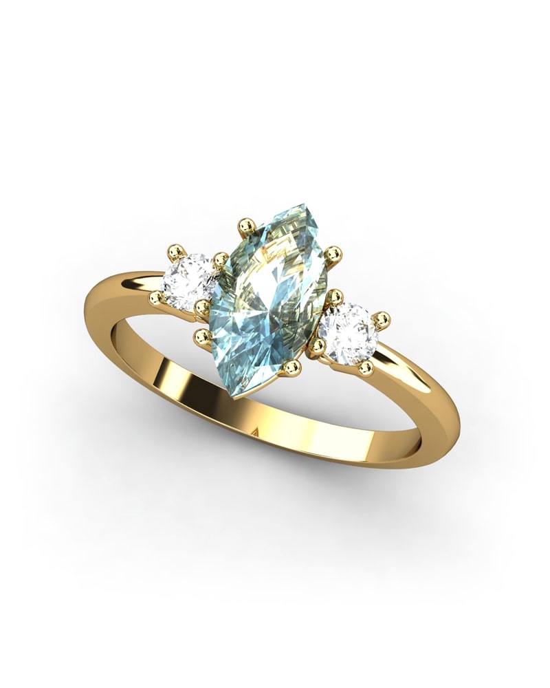 ANILLO GAIA DE ORO Y TOPACIO CON  MARQUISE 10X5MM - CRESBER