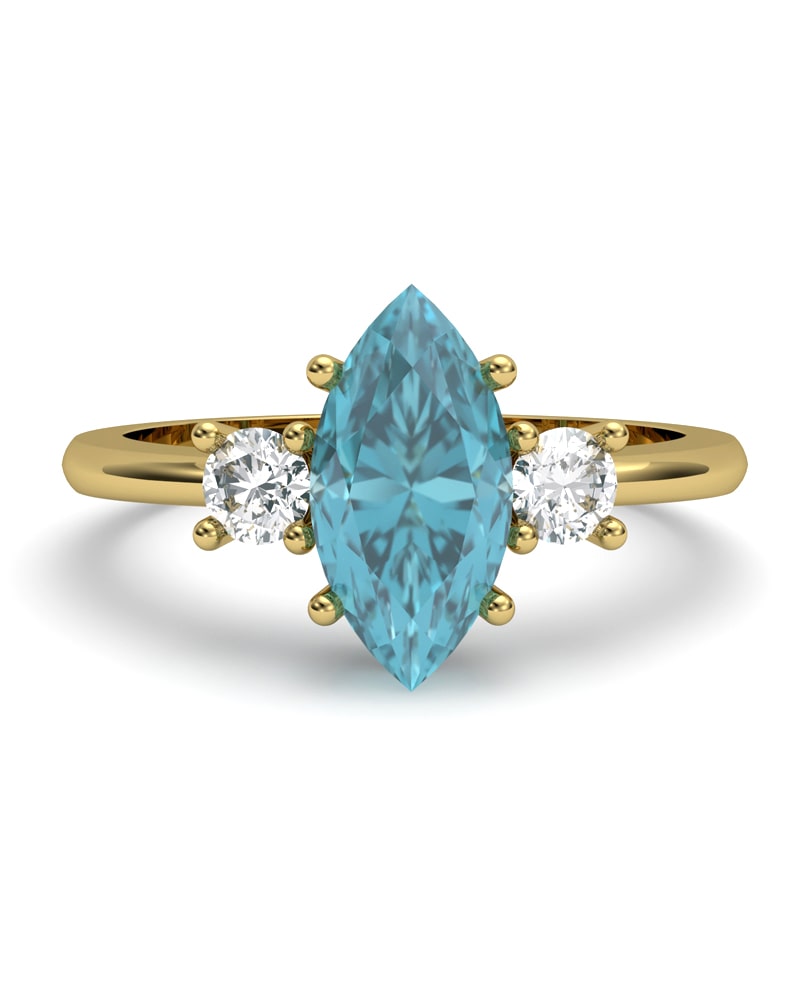ANILLO GAIA DE ORO Y TOPACIO CON  MARQUISE 10X5MM - CRESBER