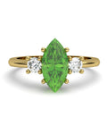ANILLO GAIA DE ORO Y TOPACIO CON OLIVINA MARQUISE 10X5MM - CRESBER