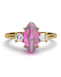 ANILLO GAIA DE ORO Y TOPACIO CON TURMALINA CABUJàN MARQUISE 10X5MM - CRESBER