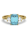 ANILLO GAIA DE ORO Y TOPACIO CON  OCTOGONAL 7X5MM - CRESBER