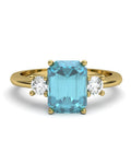 ANILLO GAIA DE ORO Y TOPACIO CON  OCTOGONAL 8X6MM - CRESBER