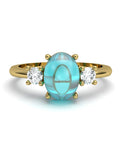 ANILLO GAIA DE ORO Y TOPACIO CON  OVAL CABUJàN 8X6MM - CRESBER