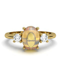 ANILLO GAIA DE ORO Y TOPACIO CON CITRINO OVAL CABUJàN 8X6MM - CRESBER