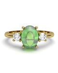 ANILLO GAIA DE ORO Y TOPACIO CON OLIVINA OVAL CABUJàN 8X6MM - CRESBER