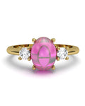 ANILLO GAIA DE ORO Y TOPACIO CON TURMALINA OVAL CABUJàN 8X6MM - CRESBER