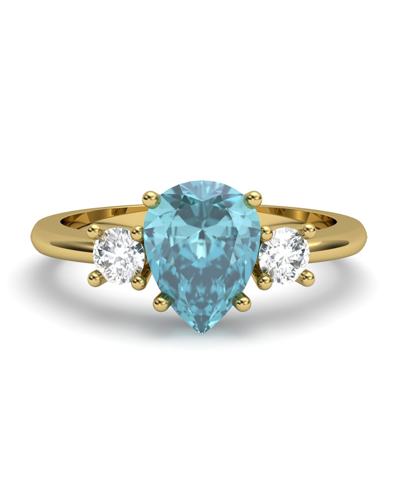 ANILLO GAIA DE ORO Y TOPACIO CON  PERA 8X6MM - CRESBER