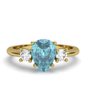 ANILLO GAIA DE ORO Y TOPACIO CON  PERA 8X6MM - CRESBER
