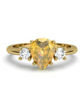 ANILLO GAIA DE ORO Y TOPACIO CON CITRINO PERA 8X6MM - CRESBER