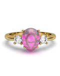 ANILLO GAIA DE ORO Y TOPACIO CON TURMALINA PERA CABUJàN 8X6MM - CRESBER