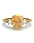 ANILLO GAIA DE ORO Y TOPACIO CON CITRINO PERA 9X7MM - CRESBER