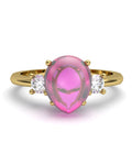 ANILLO GAIA DE ORO Y TOPACIO CON TURMALINA CABUJàN PERA 9X7MM - CRESBER