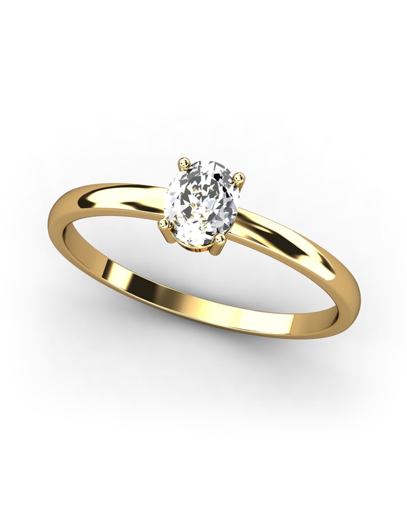 ANILLO OSIRIS DE ORO Y TOPACIO BLANCO OVAL DE 5X4MM - CRESBER