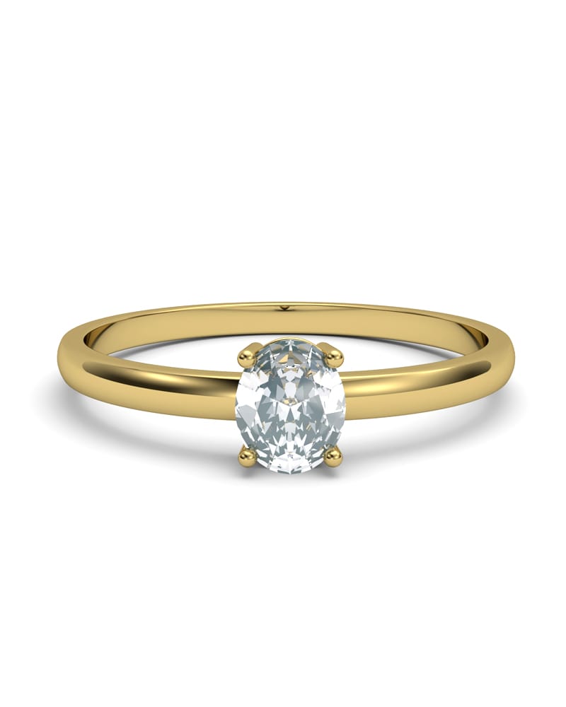 ANILLO OSIRIS DE ORO Y TOPACIO BLANCO OVAL DE 5X4MM - CRESBER