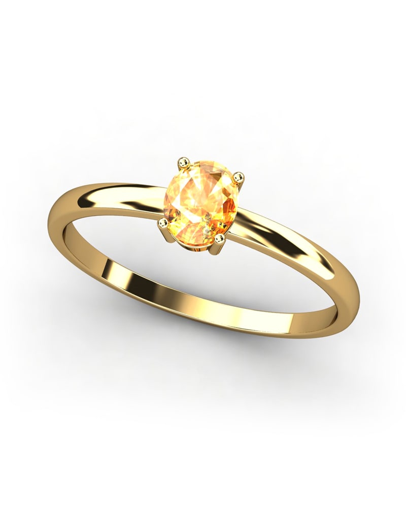 ANILLO OSIRIS DE ORO Y CITRINO OVAL DE 5X4MM - CRESBER