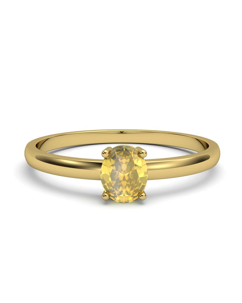 ANILLO OSIRIS DE ORO Y CITRINO OVAL DE 5X4MM - CRESBER