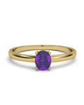 ANILLO OSIRIS DE ORO Y AMATISTA OVAL DE 5X4MM - CRESBER