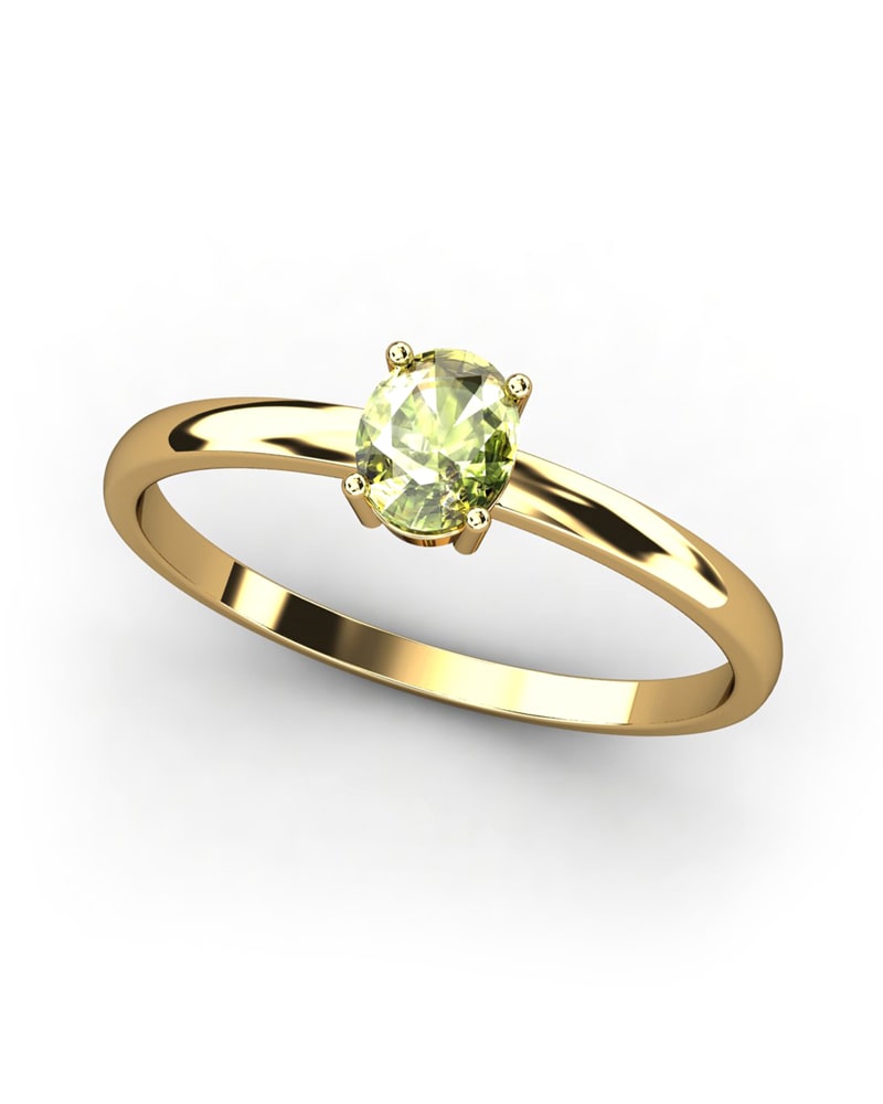 ANILLO OSIRIS DE ORO Y PERIDOTO OVAL DE 5X4MM - CRESBER