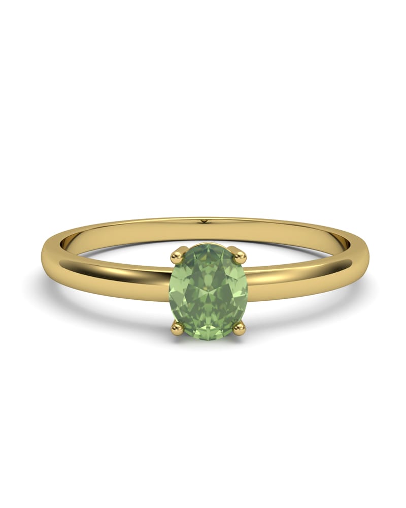 ANILLO OSIRIS DE ORO Y PERIDOTO OVAL DE 5X4MM - CRESBER