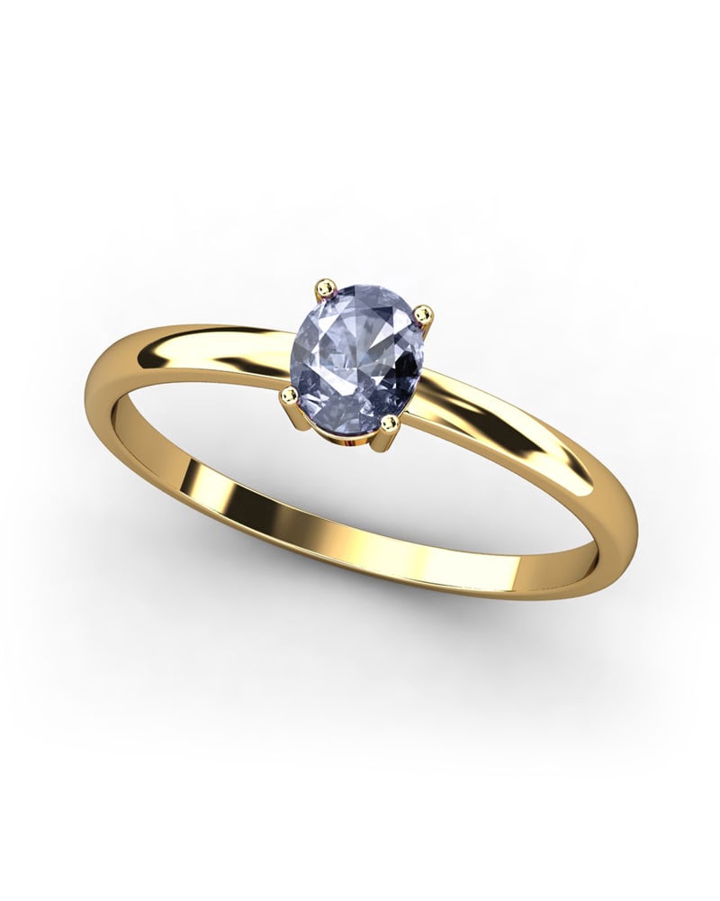 ANILLO OSIRIS DE ORO Y TOPACIO LONDON OVAL DE 5X4MM - CRESBER