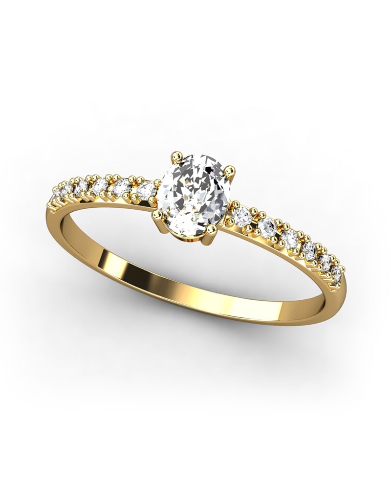 ANILLO OSIRIS DE ORO Y TOPACIOS BLANCOS CENTRO TOPACIO BLANCO 5X4MM - CRESBER