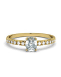 ANILLO OSIRIS DE ORO Y TOPACIOS BLANCOS CENTRO TOPACIO BLANCO 5X4MM - CRESBER