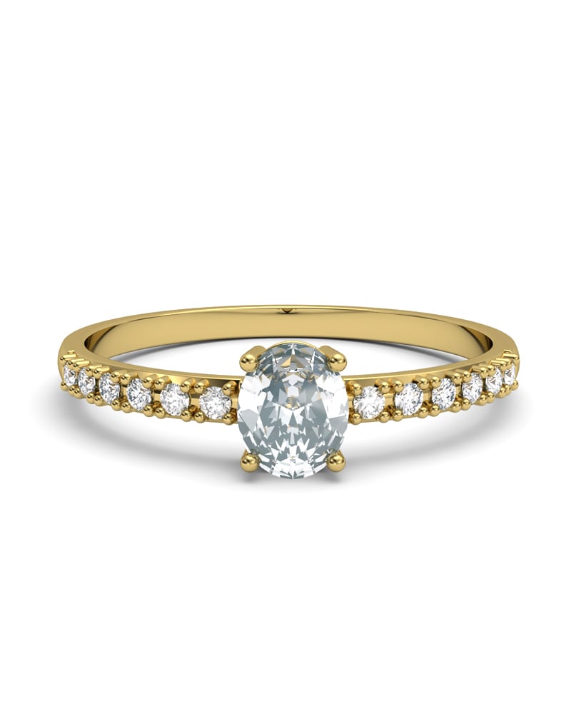 ANILLO OSIRIS DE ORO Y TOPACIOS BLANCOS CENTRO TOPACIO BLANCO 5X4MM - CRESBER