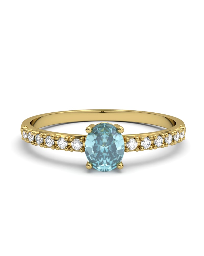 ANILLO OSIRIS DE ORO Y TOPACIOS BLANCOS CENTRO  5X4MM - CRESBER