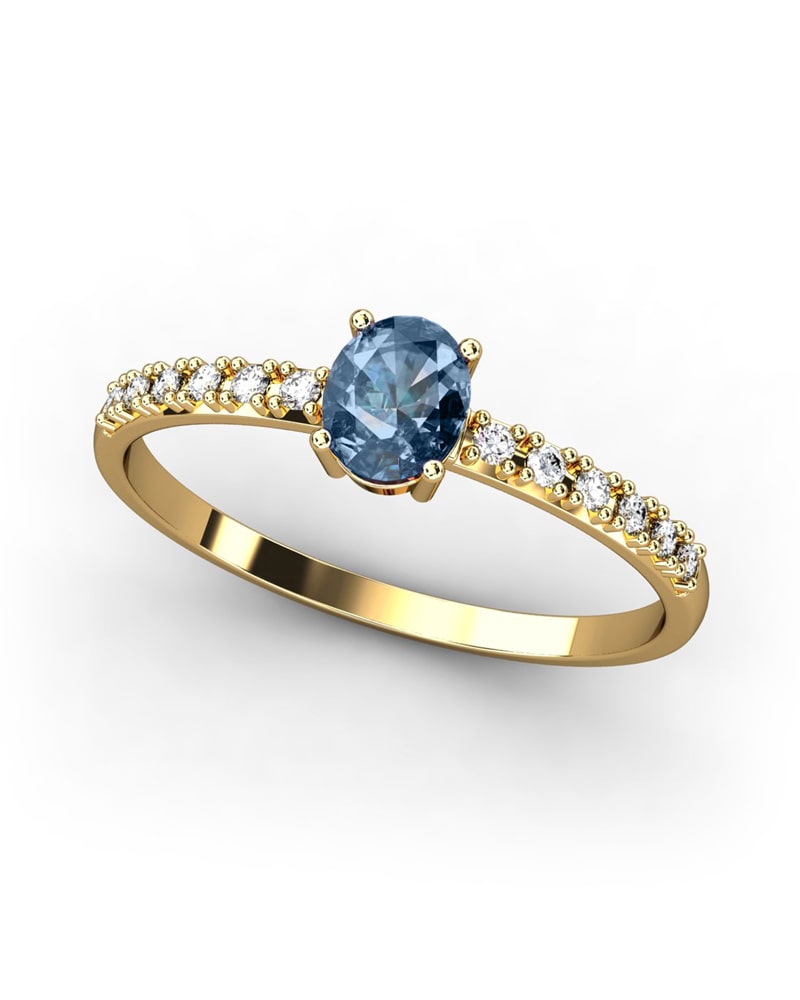 ANILLO OSIRIS DE ORO Y TOPACIOS BLANCOS CENTRO TOPACIO LONDON 5X4MM - CRESBER