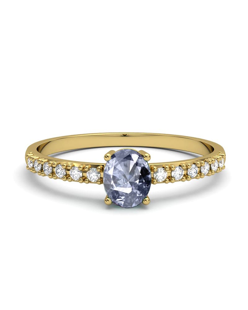 ANILLO OSIRIS DE ORO Y TOPACIOS BLANCOS CENTRO TOPACIO LONDON 5X4MM - CRESBER
