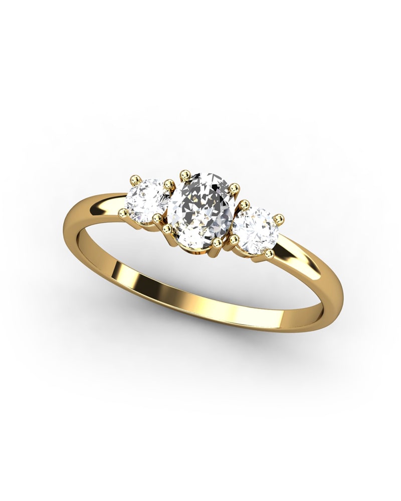 ANILLO OSIRIS DE ORO Y TOPACIOS BLANCOS EN 4 GARRAS DE 3MM Y CENTRO TOPACIO BLANCO 5X4MM - CRESBER