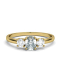 ANILLO OSIRIS DE ORO Y TOPACIOS BLANCOS EN 4 GARRAS DE 3MM Y CENTRO TOPACIO BLANCO 5X4MM - CRESBER
