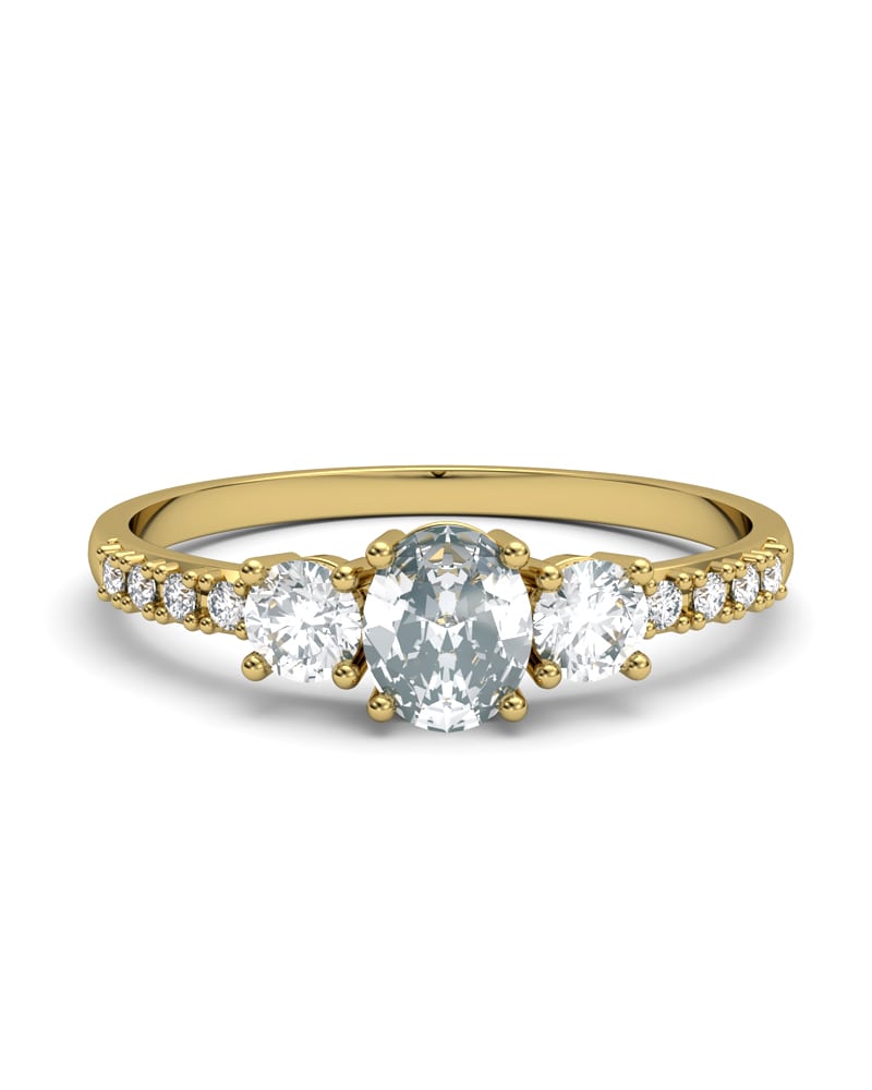 ANILLO OSIRIS DE ORO Y TOPACIOS BLANCOS CON 2 GARRAS DE 3MM Y CENTRO EN TOPACIO BLANCO DE 5X4MM - CRESBER