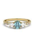 ANILLO OSIRIS DE ORO Y TOPACIOS BLANCOS CON 2 GARRAS DE 3MM Y CENTRO EN  DE 5X4MM - CRESBER