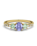 ANILLO ORO DIAMANTE 0,05 CT ZAFIROS MULTICOLOR - CRESBER