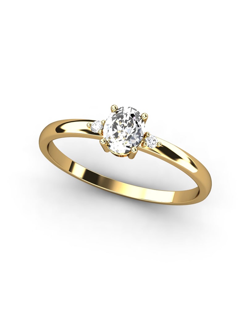 ANILLO OSIRIS DE ORO Y DIAMANTES 0,02CT Y TOPACIO BLANCO 5X4MM - CRESBER