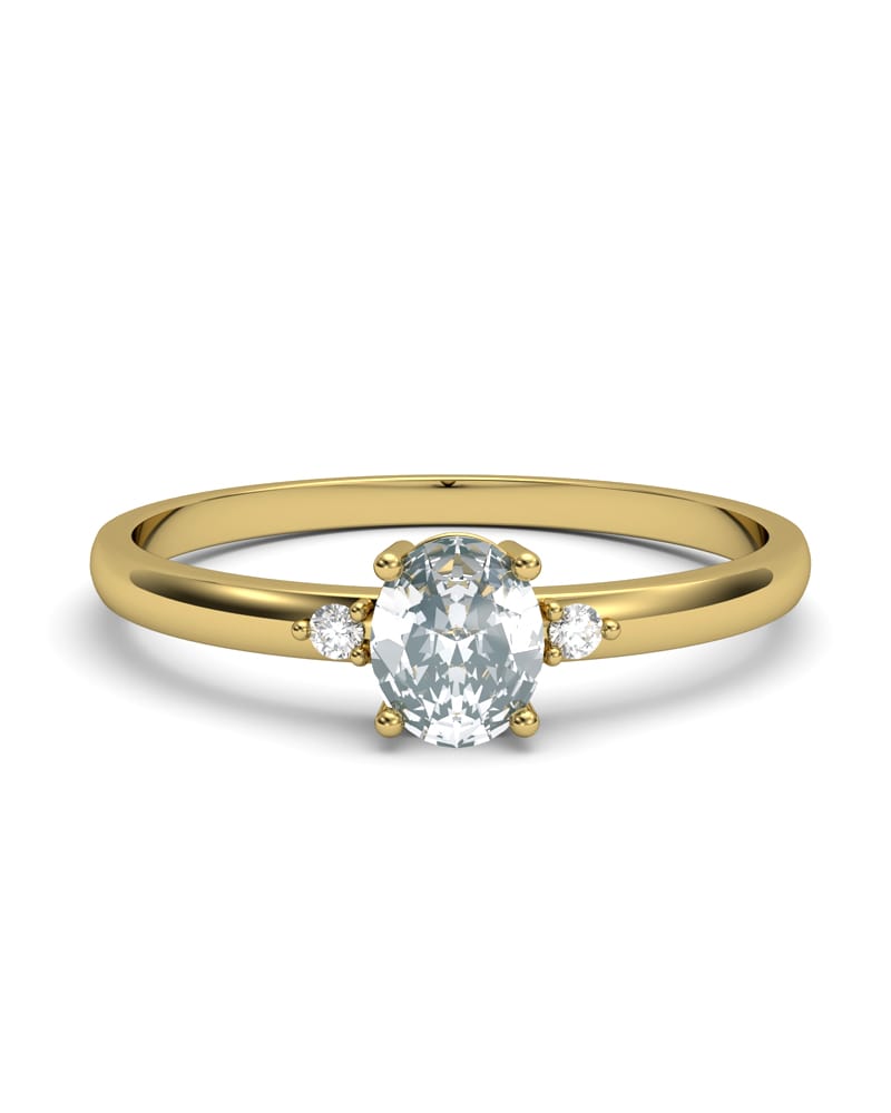 ANILLO OSIRIS DE ORO Y DIAMANTES 0,02CT Y TOPACIO BLANCO 5X4MM - CRESBER