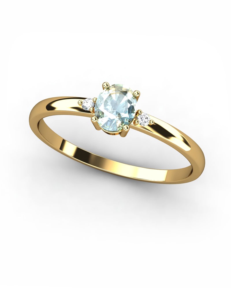 ANILLO OSIRIS DE ORO Y DIAMANTES 0,02CT Y  5X4MM - CRESBER