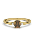 ANILLO OSIRIS DE ORO Y DIAMANTES 0,02CT Y CUARZO FUM� 5X4MM - CRESBER