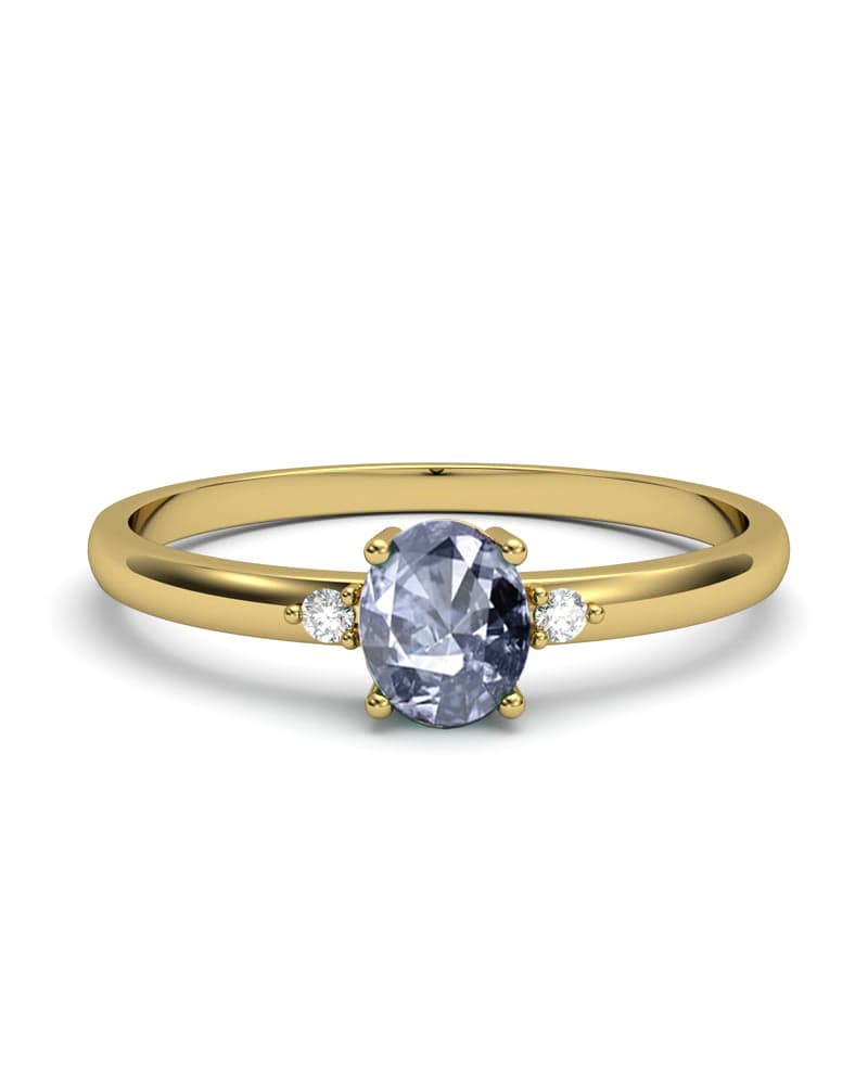 ANILLO OSIRIS DE ORO Y DIAMANTES 0,02CT Y TOPACIO LONDON 5X4MM - CRESBER