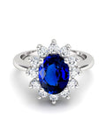 ANILLO DIANA DE ORO Y DIAMANTE 0,46CT ZAFIRO OVAL 8X6 - CRESBER
