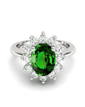 ANILLO DIANA DE ORO Y DIAMANTE 0,46CT ESMERALDA OVAL 8X6 - CRESBER