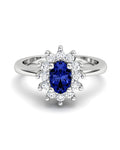 ANILLO DIANA DE ORO Y DIAMANTE 0,30CT ZAFIRO OVAL 6X4 - CRESBER